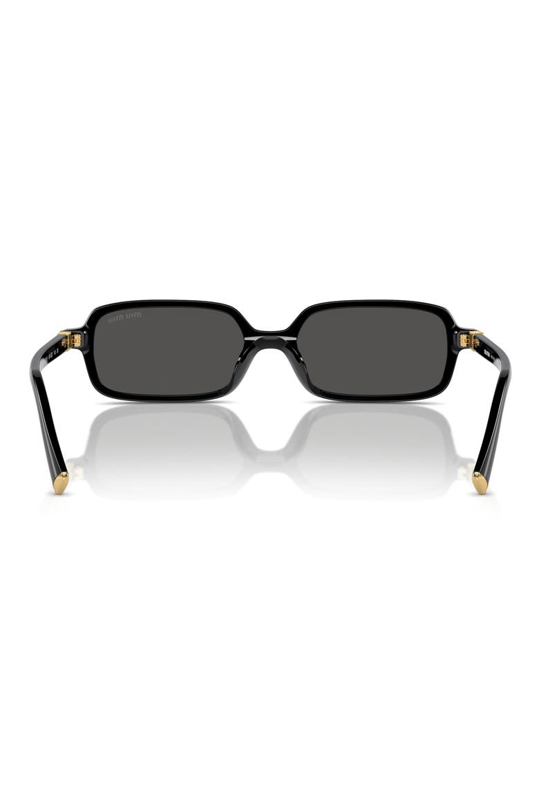 51mm Rectangular Sunglasses, Alternate, color, BLACK / DARK GREY