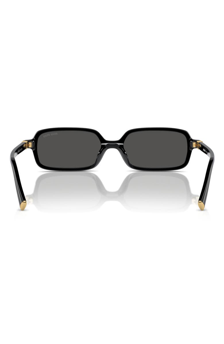 Miu Miu 51mm Rectangular Sunglasses, Alternate, color, Black / Dark Grey