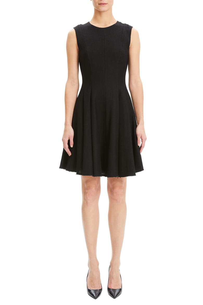 Canvas Fit & Flare Dress, Main, color, BLACK