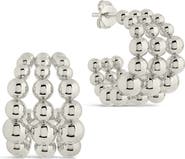 Sterling Forever Bubble Sphere Trio Hoop Earrings