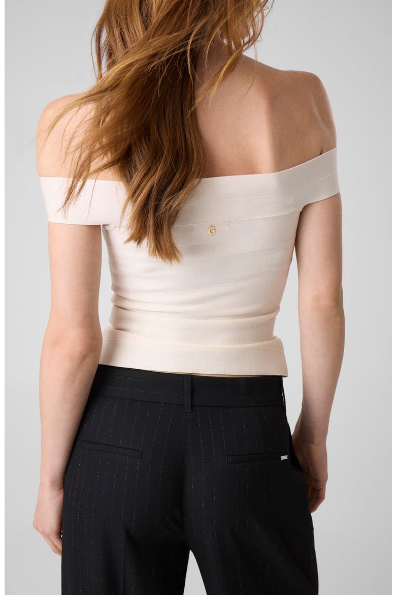 Alexis Off the Shoulder Bandage Top, Alternate, color, IVORY