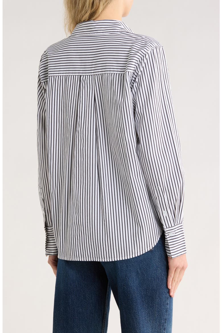 Stripe Poplin Button-Up Shirt, Alternate, color, WHITE- NAVY NIGHT SAMBA STRIPE