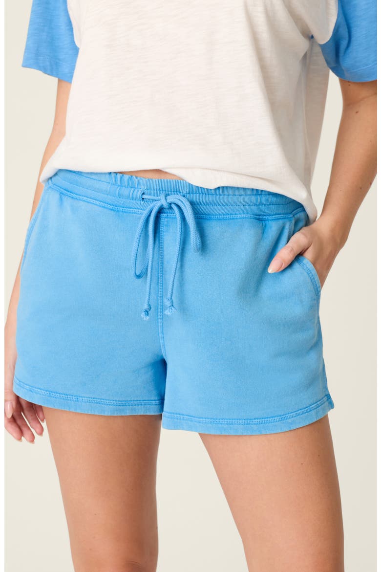 Washed Away Cotton French Terry Short Pajama Bottoms, Main, color, MARINE BLUE