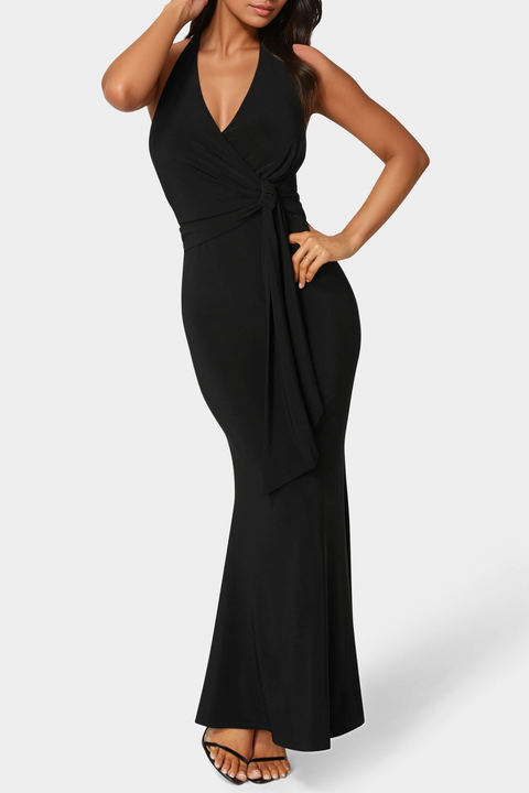 Surplice Drape Maxi Dress