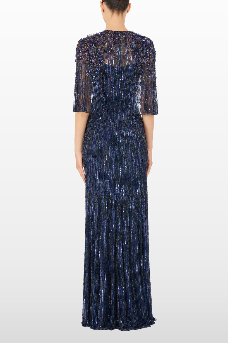 Astra Sequin-Embellishment Maxi Dress, Alternate, color, Blueberry