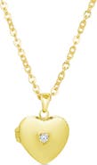 Lily Nily Kids' Cubic Zirconia Heart Locket Necklace