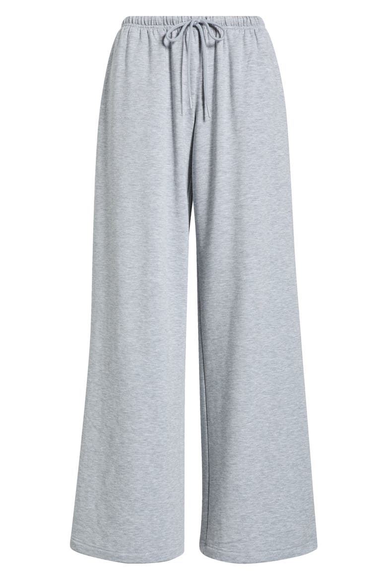 Narrow Waistband Baggy Wide Leg Sweatpants, Alternate, color, GREY SOFT HEATHER