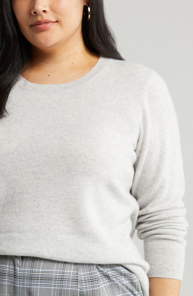 Nordstrom Cashmere Crewneck Sweater, Alternate, color, Grey Light Heather