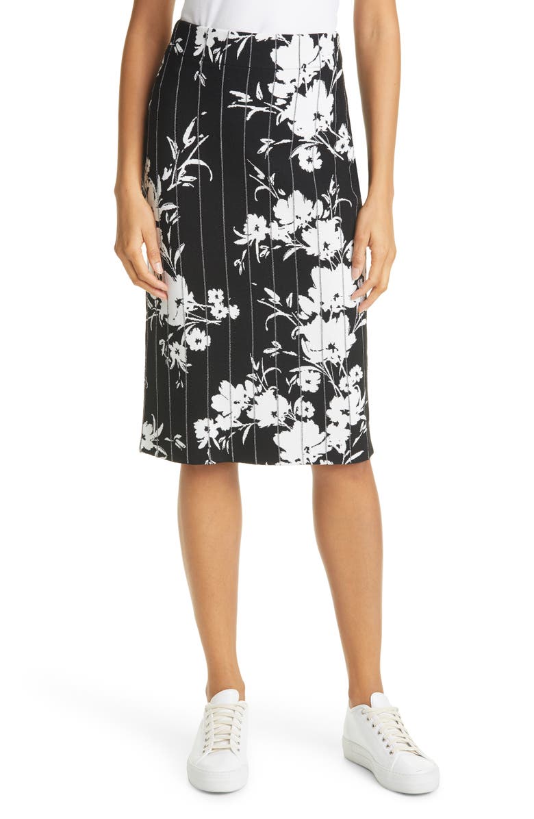 Milly Silhouette Floral Pencil Skirt, Main, color,