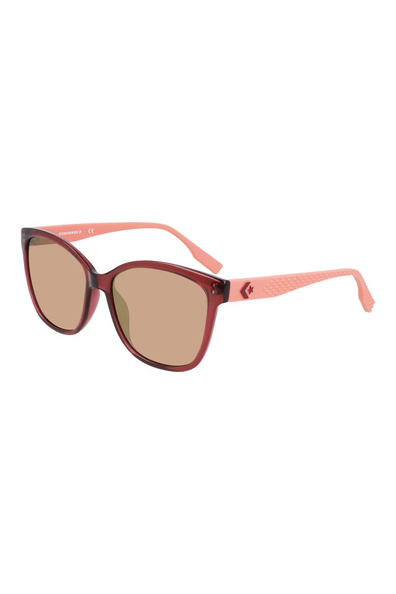 Force 56mm Sunglasses, Alternate, color, CRYSTAL DEEP BORDEAUX