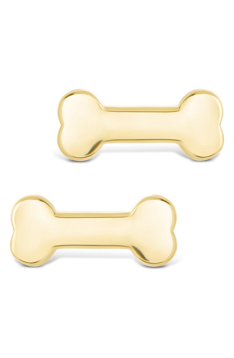 Sterling Forever Give a Dog a Bone Stud Earrings, Alternate, color, Gold