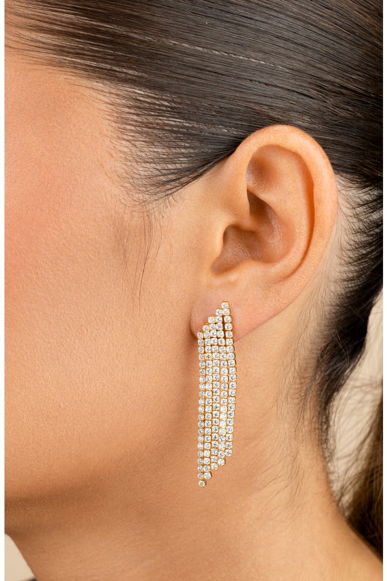 Clara Cubic Zirconia Chandelier Earrings, Alternate, color, GOLD