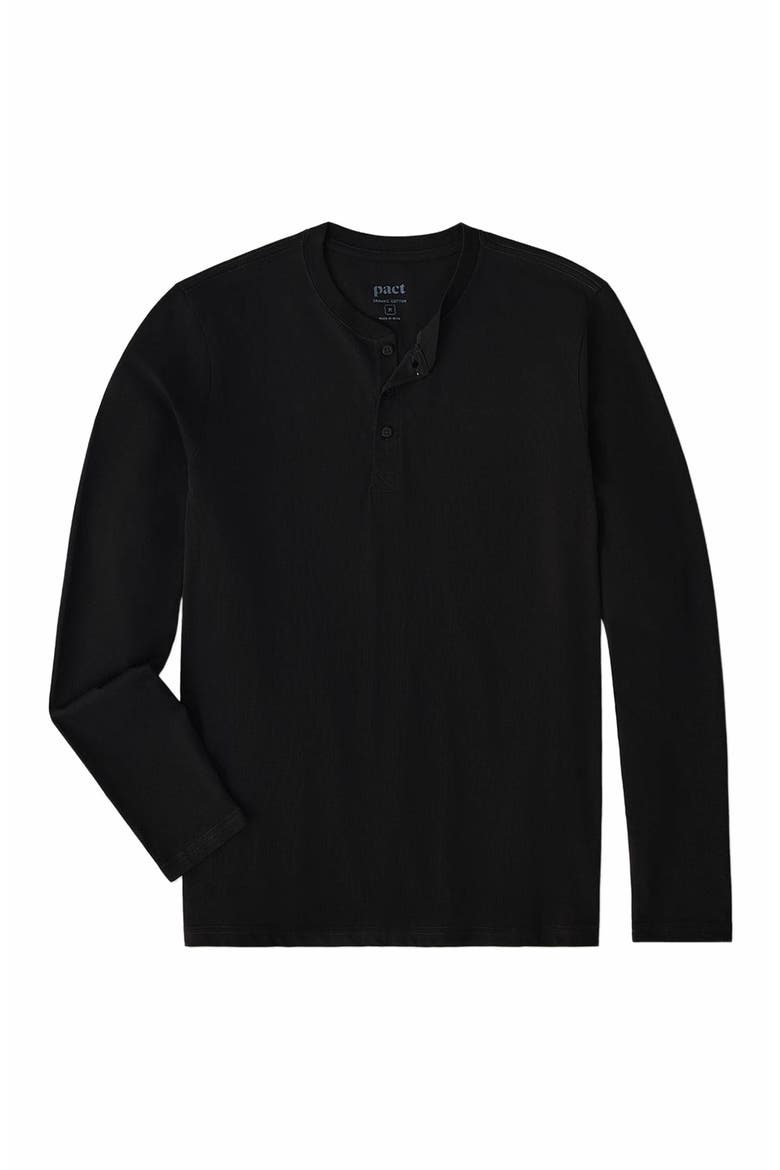 Organic Cotton Softspun Long Sleeve Henley, Main, color, Black