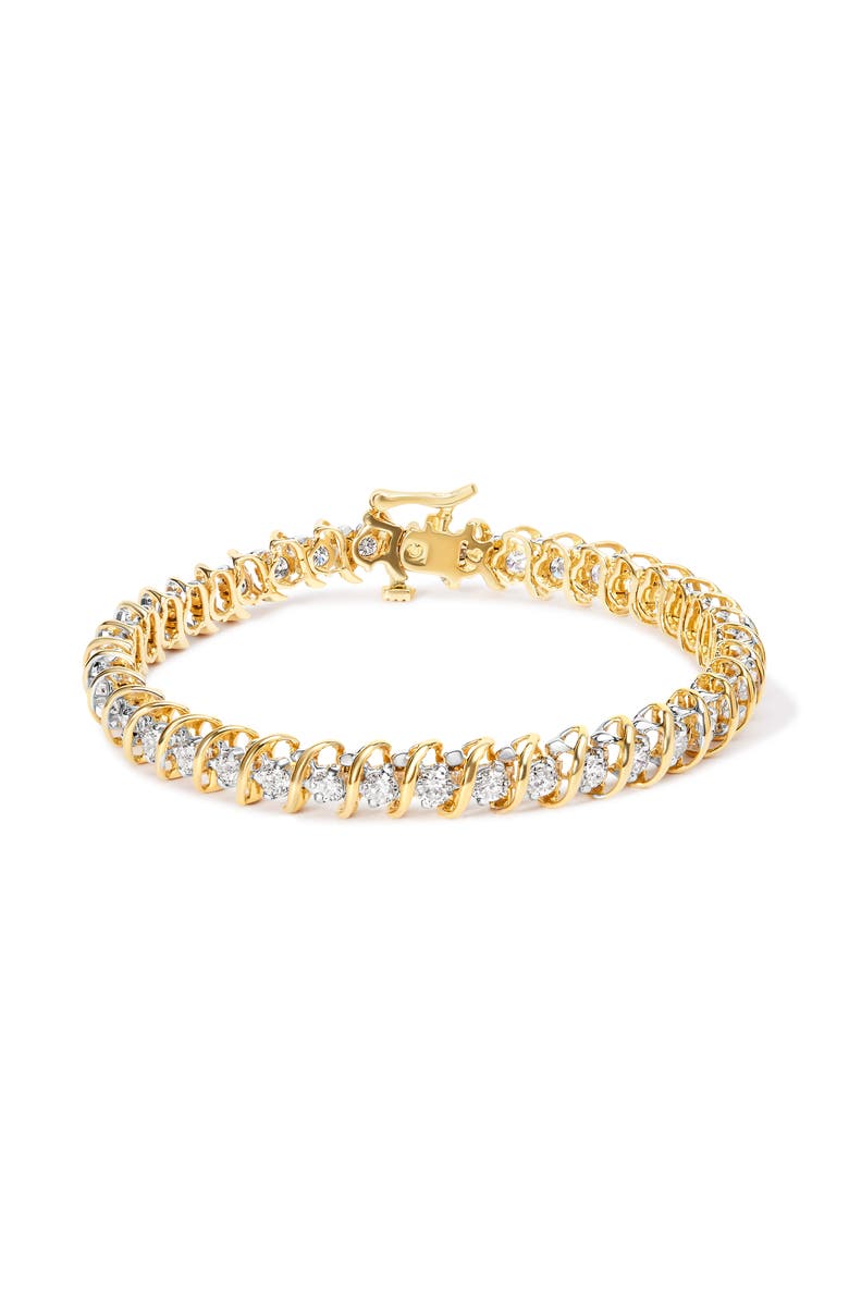 Haus of Brilliance 18K Yellow Gold 4.0 Cttw Diamond S-Link Inch Tennis Bracelet, Main, color, Yellow