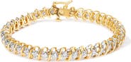 Haus of Brilliance 18K Yellow Gold 4.0 Cttw Diamond S-Link Inch Tennis Bracelet