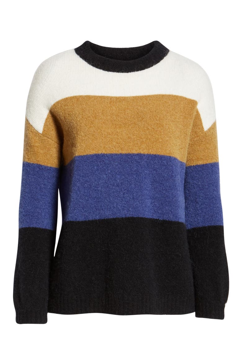 Sylvie Stripe Sweater, Alternate, color, HONEYCOMB MULTI