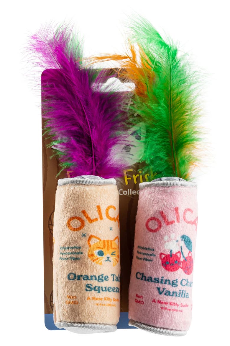 Olicat Set of 2 Catnip Toys, Main, color, RED/ ORANGE
