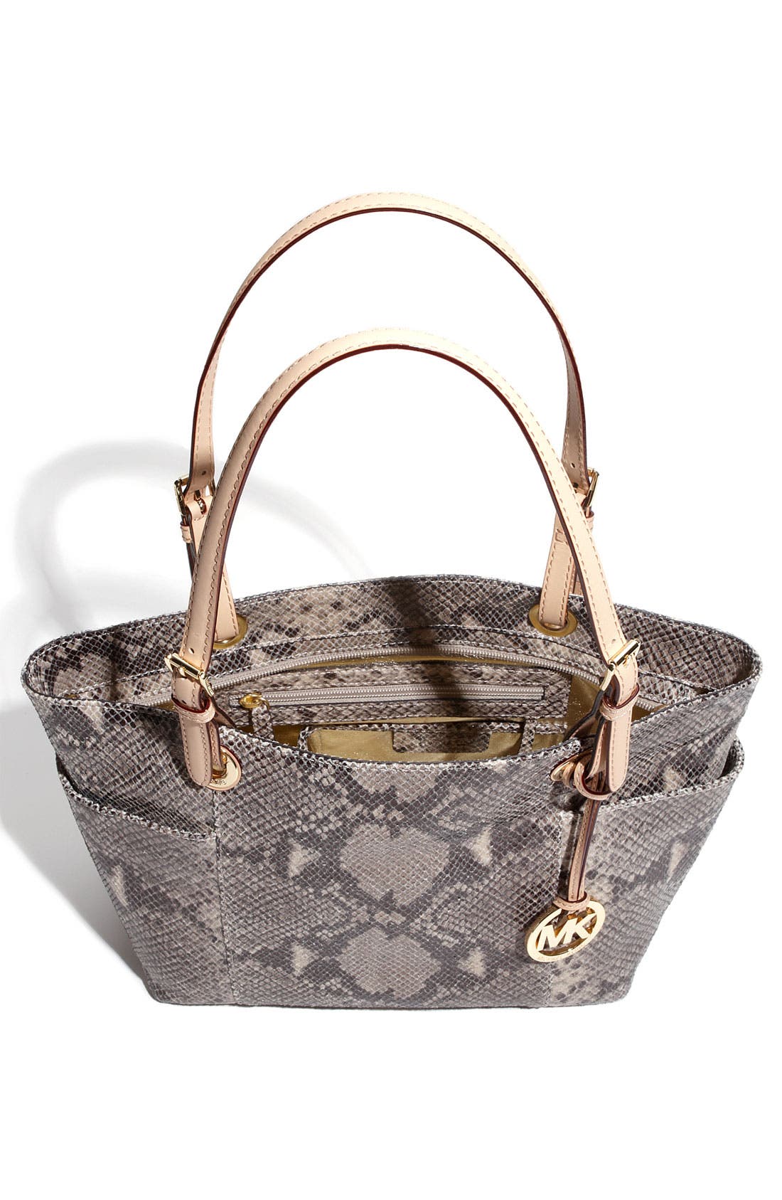 MICHAEL Michael Kors 'Jet Set' Python Embossed Tote, Alternate, color, 