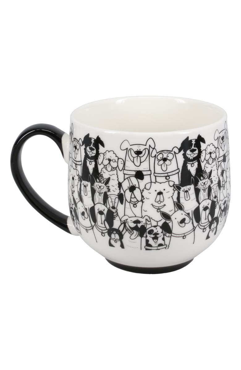 BIA Cordon Bleu Paws Cafe Set of 4 Porcelain Mugs, Main, color, Black/ White