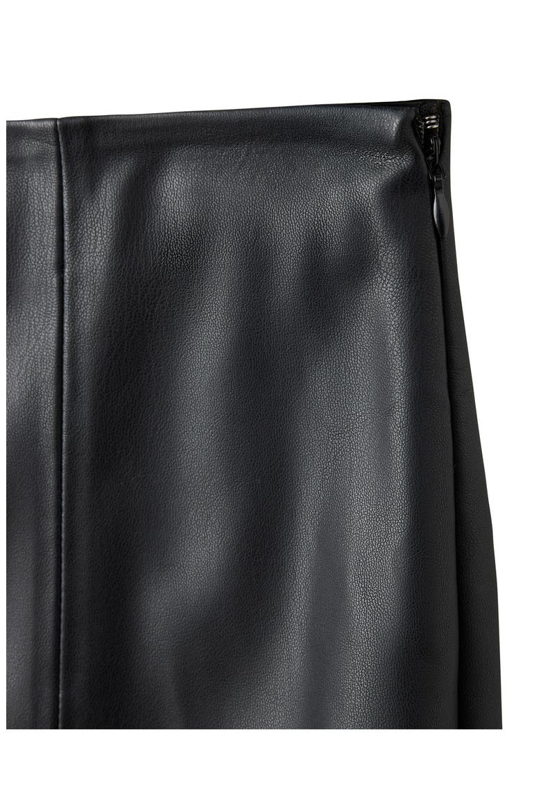 Faux Leather Midi Skirt, Alternate, color, BLACK