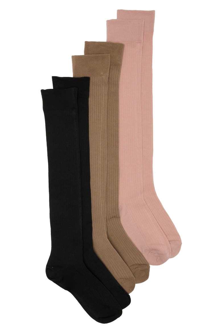 3-Pack Assorted Over-the-Knee Socks, Main, color, CARDAMOM BLUSH MULTI