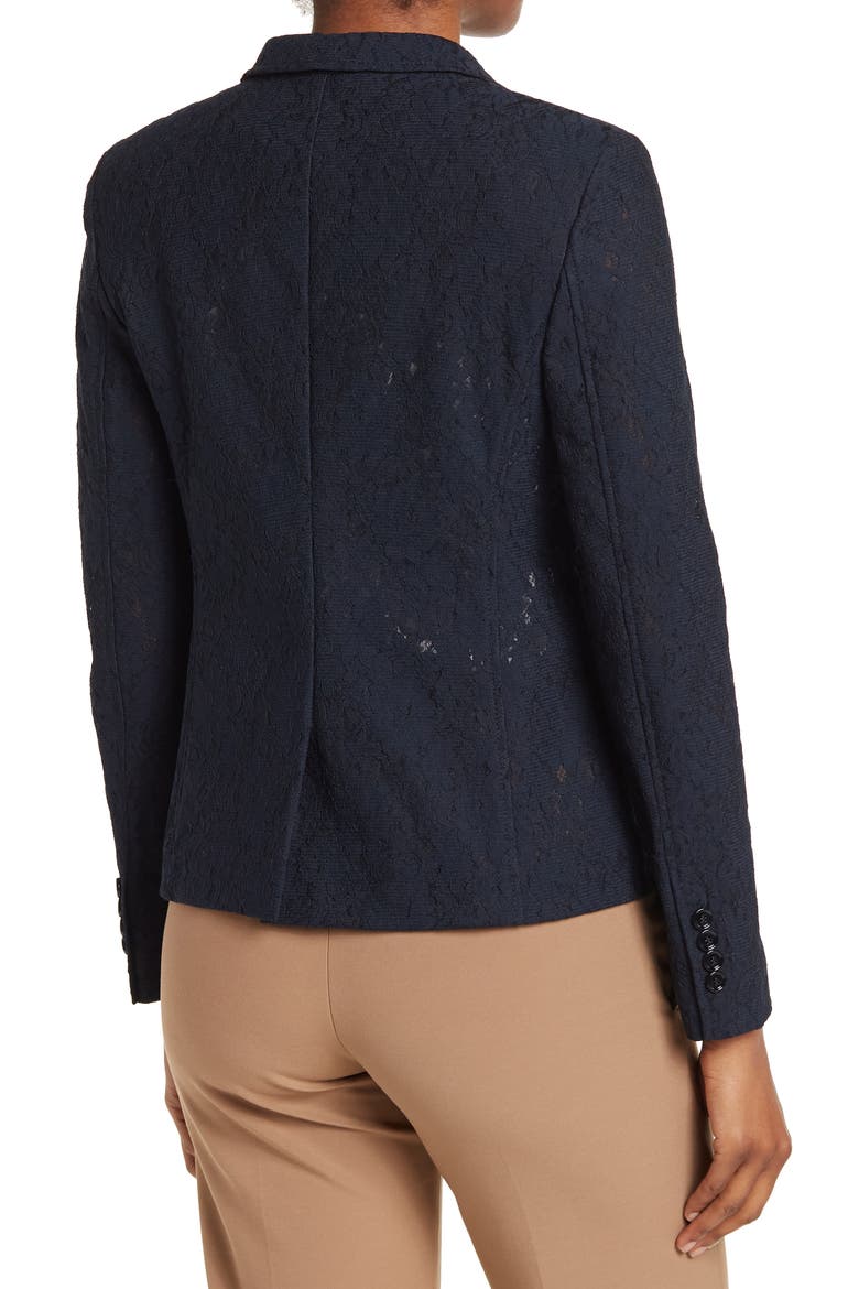 HUGO BOSS Jasice Lace Two Button Notch Lapel Blazer, Alternate, color, OPEN BLUE