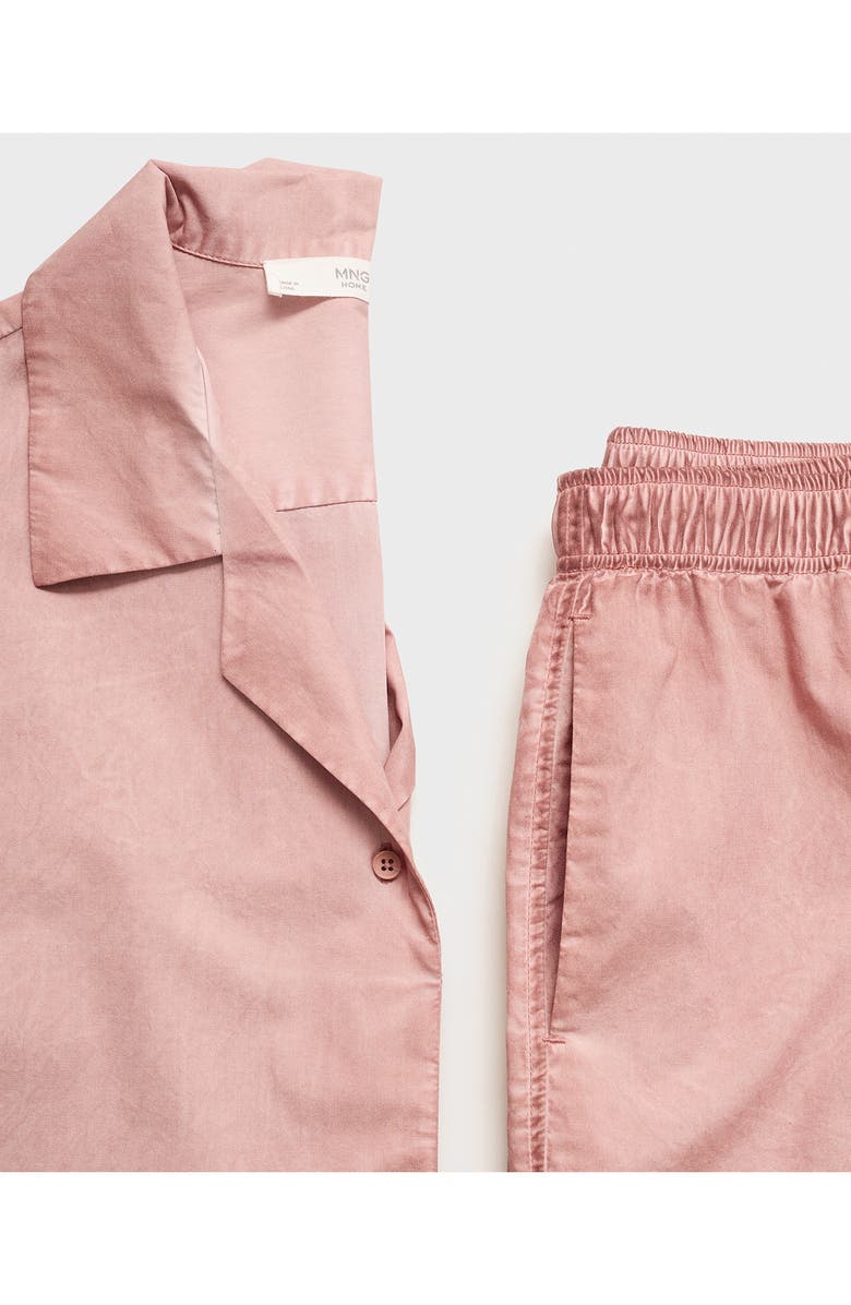 MANGO Garment Dyed Button-Up Shirt, Alternate, color, Medium Pink