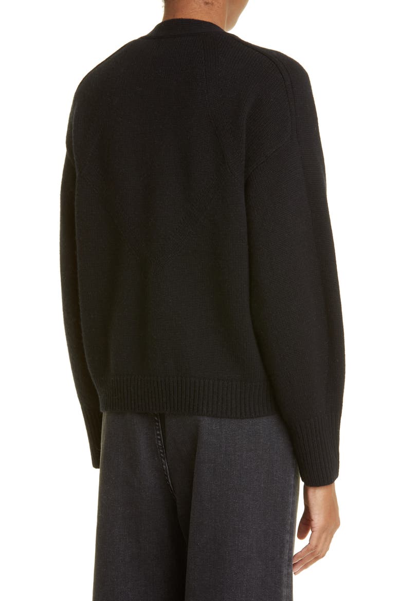 Loulou Studio Zanzibar V-Neck Cardigan Sweater, Alternate, color, BLACK