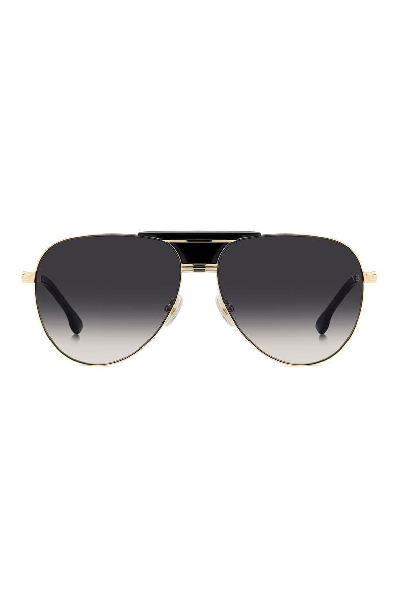 VB 7016/S 60mm Gradient Pilot Sunglasses, Main, color, GOLD BLACK/ DARK GREY SF