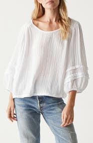 Michael Stars Pruitt Balloon Sleeve Gauze Top