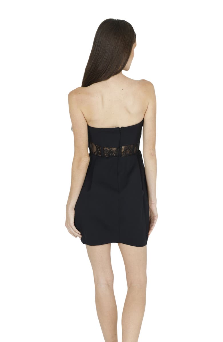 AKALIA Daisy Strapless Lace Corset Dress, Alternate, color, Black
