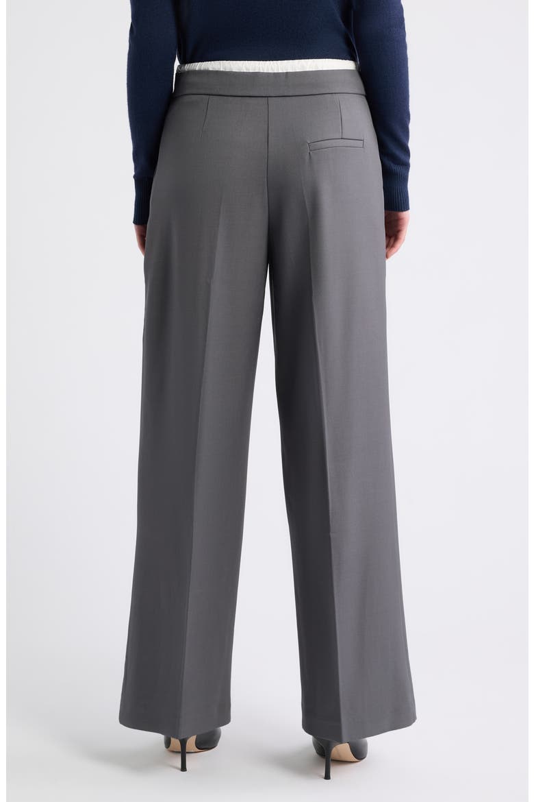 Tibi Contrast Detail Drawstring Pants, Alternate, color, GREY
