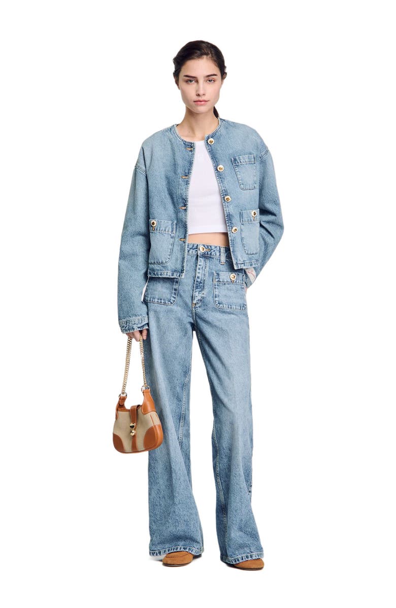 SANDRO Faded jeans, Alternate, color, Blue Jean