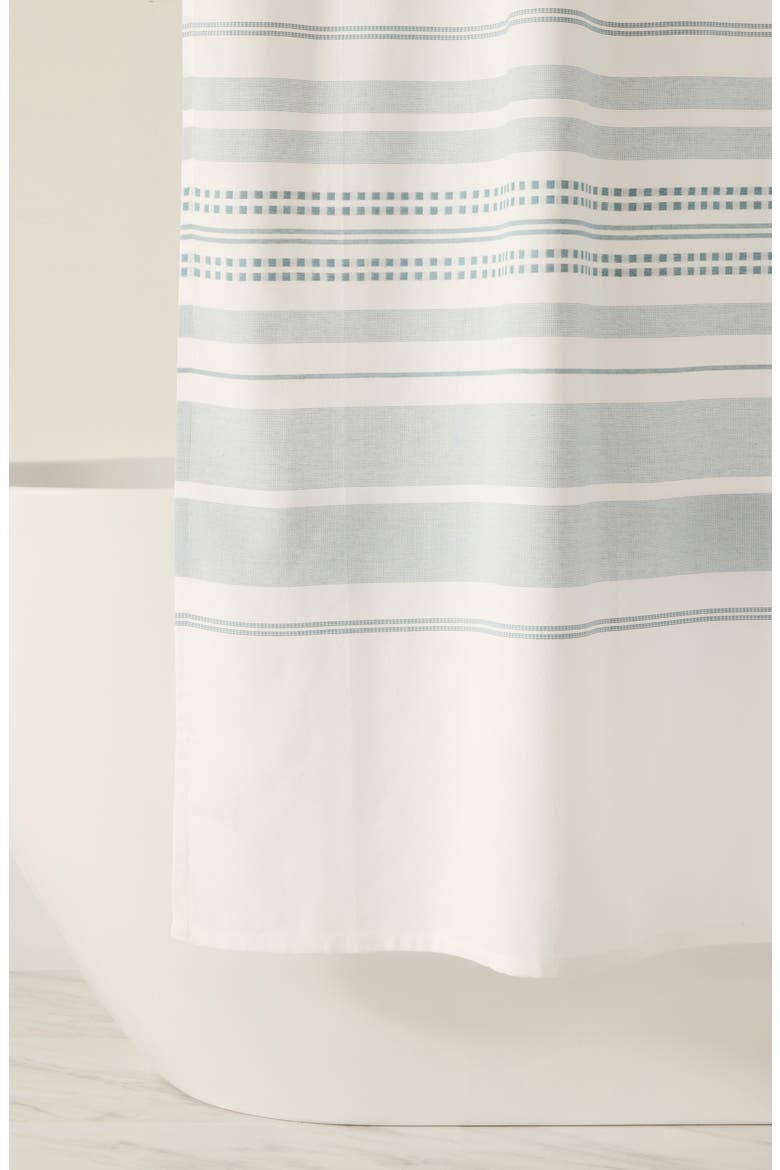 Mixed Stripe Shower Curtain, Main, color, PLACEMENT STRIPE LIGHT BLUE