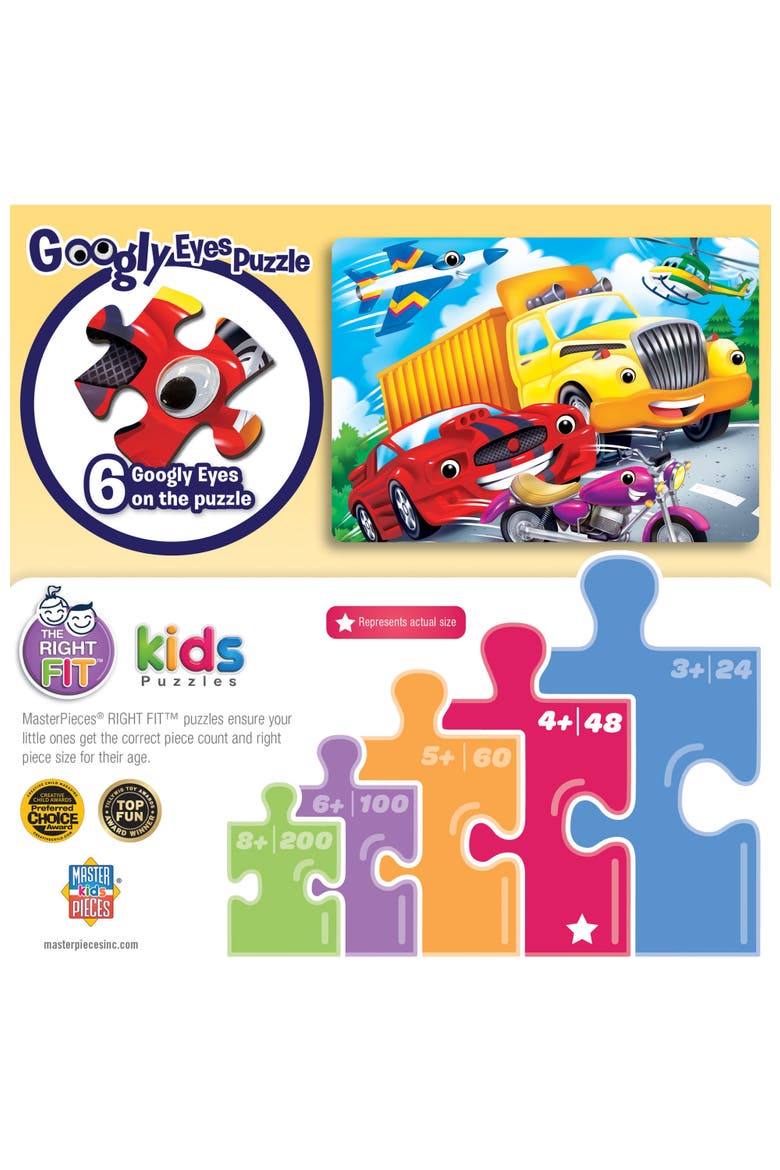 Googly Eyes Vehicles 48 Piece Puzzle, Alternate, color, Multicolor