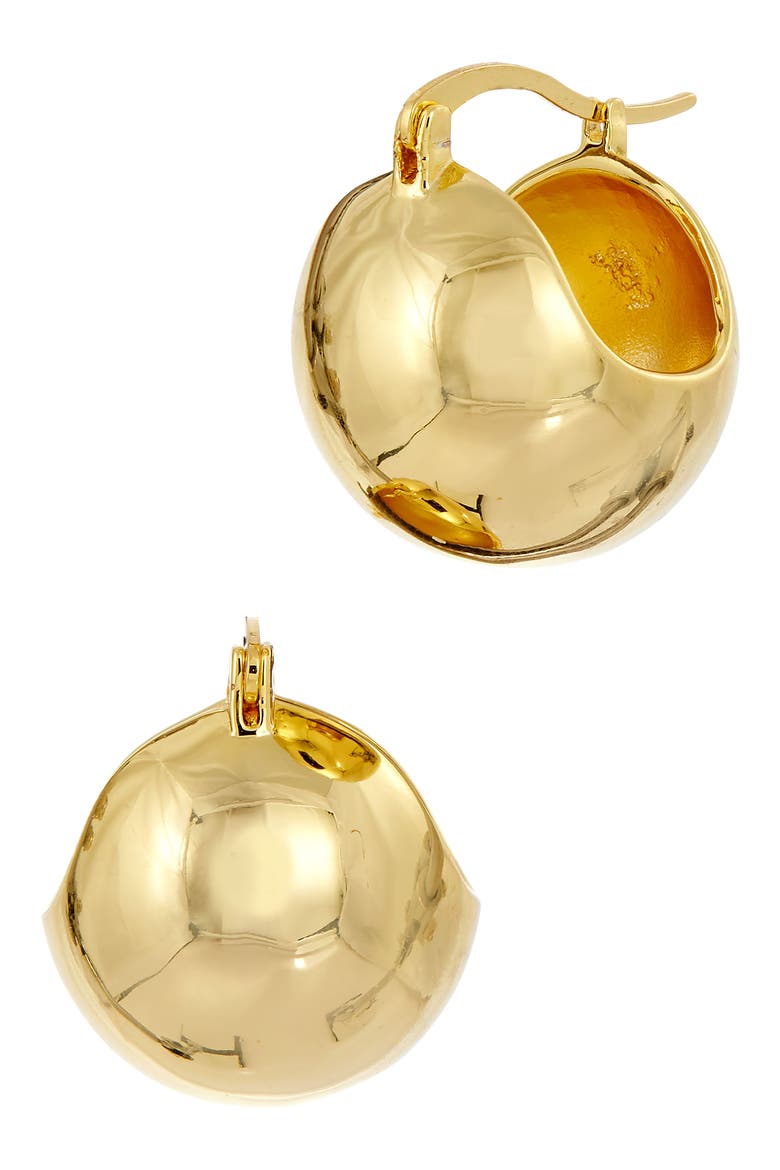 Bold Bucket Hoop Earrings, Main, color, YELLOW