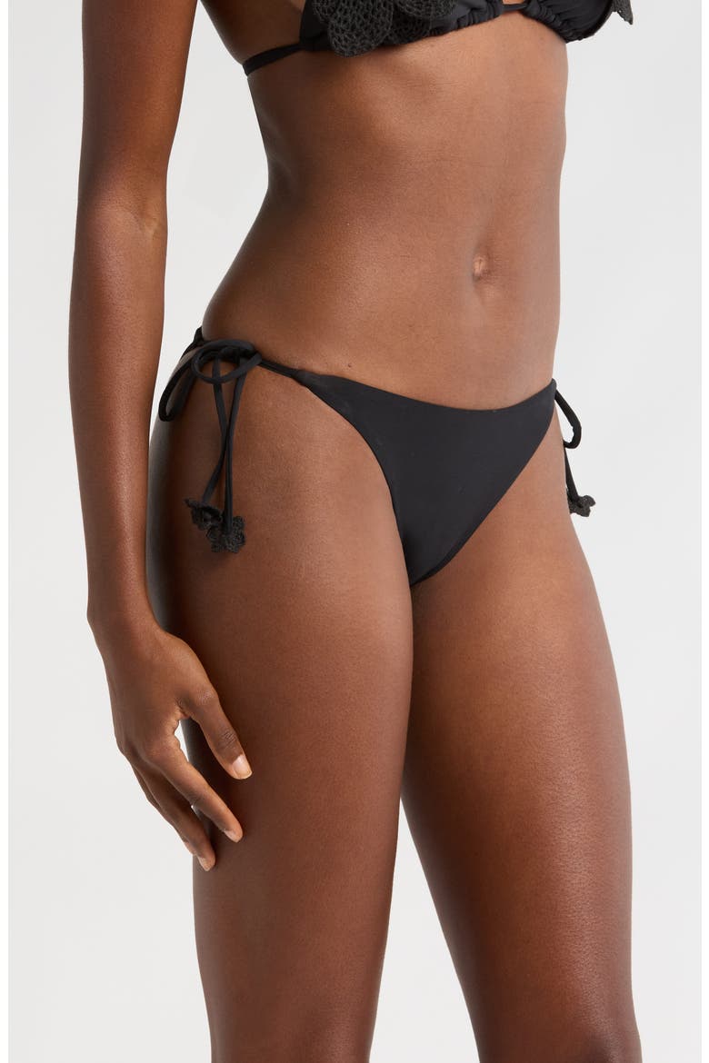 Ruched Bikini Bottoms, Alternate, color, JET BLACK