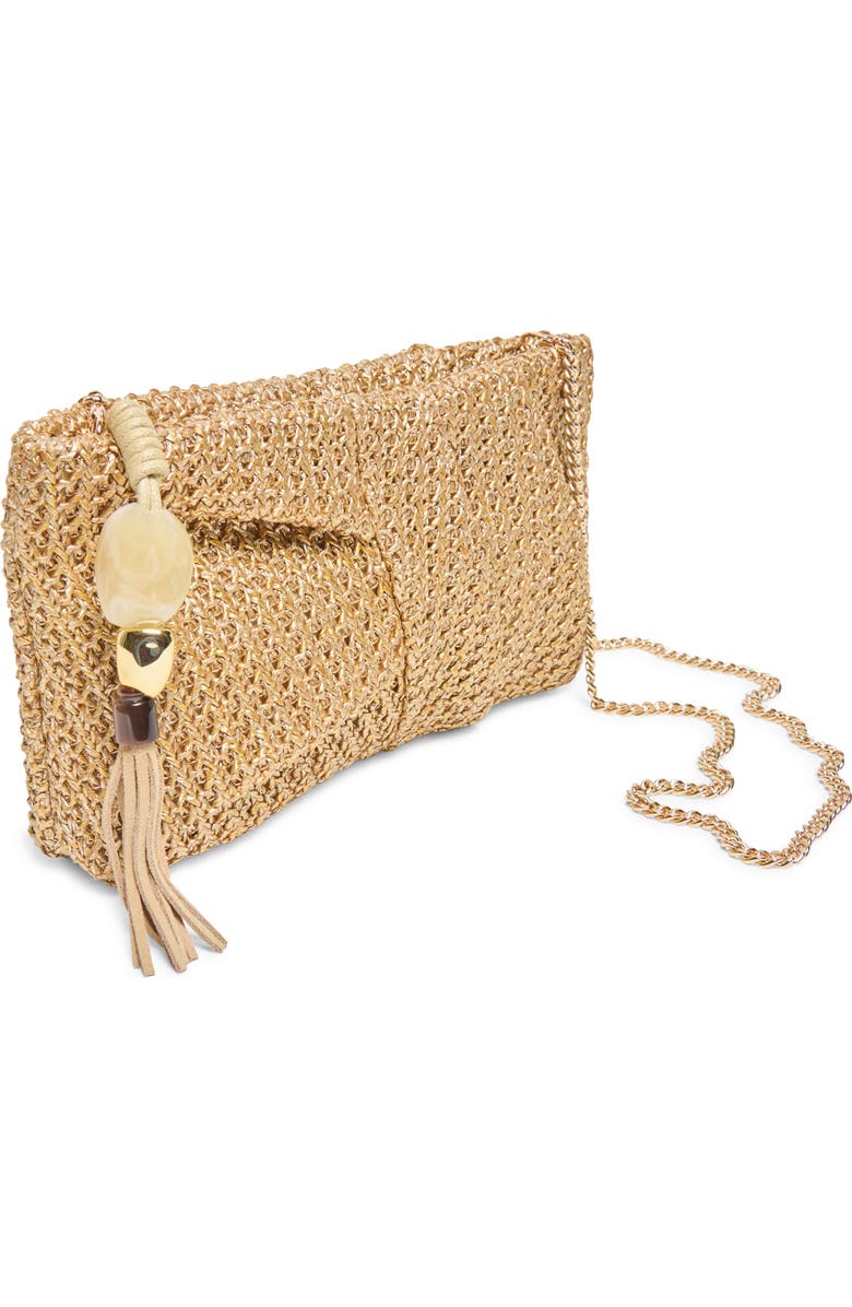 Dolce Vita Lorena Woven Raffia Clutch, Alternate, color, Gold