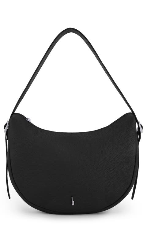 Ina Crescent Pebble Leather Crossbody Bag