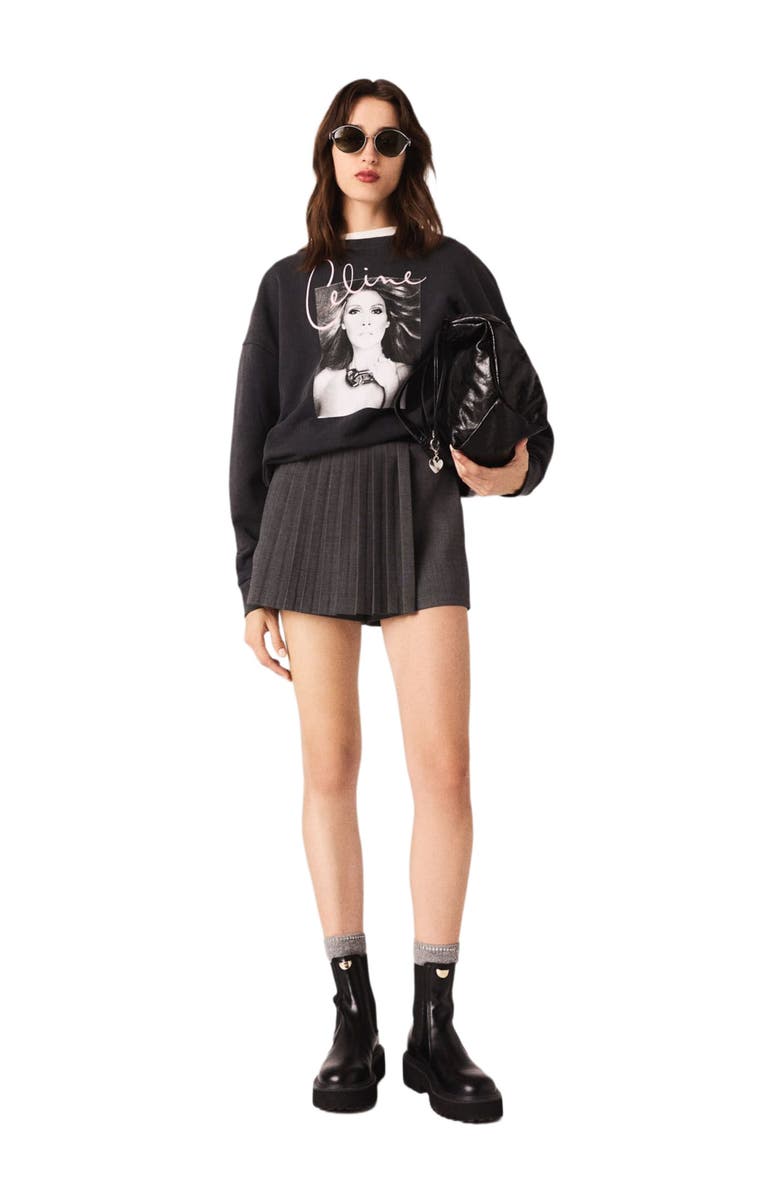 maje x Céline Dion sweatshirt, Alternate, color, Grey