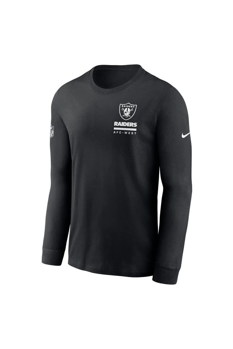 Men's Nike Black Las Vegas Raiders Sideline Performance Long Sleeve T-Shirt, Alternate, color, Black