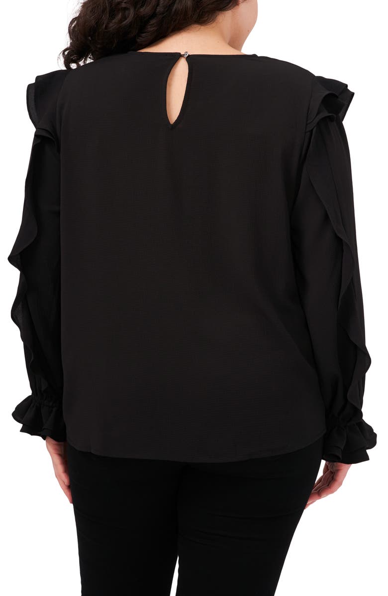 CeCe Ruffle Sleeve Crepe Top, Alternate, color,