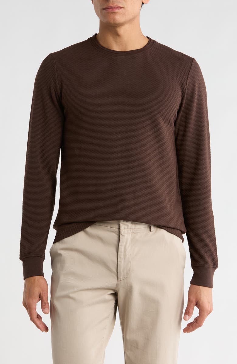 DENIM AND FLOWER Textured Sweater, Main, color, Chocolate