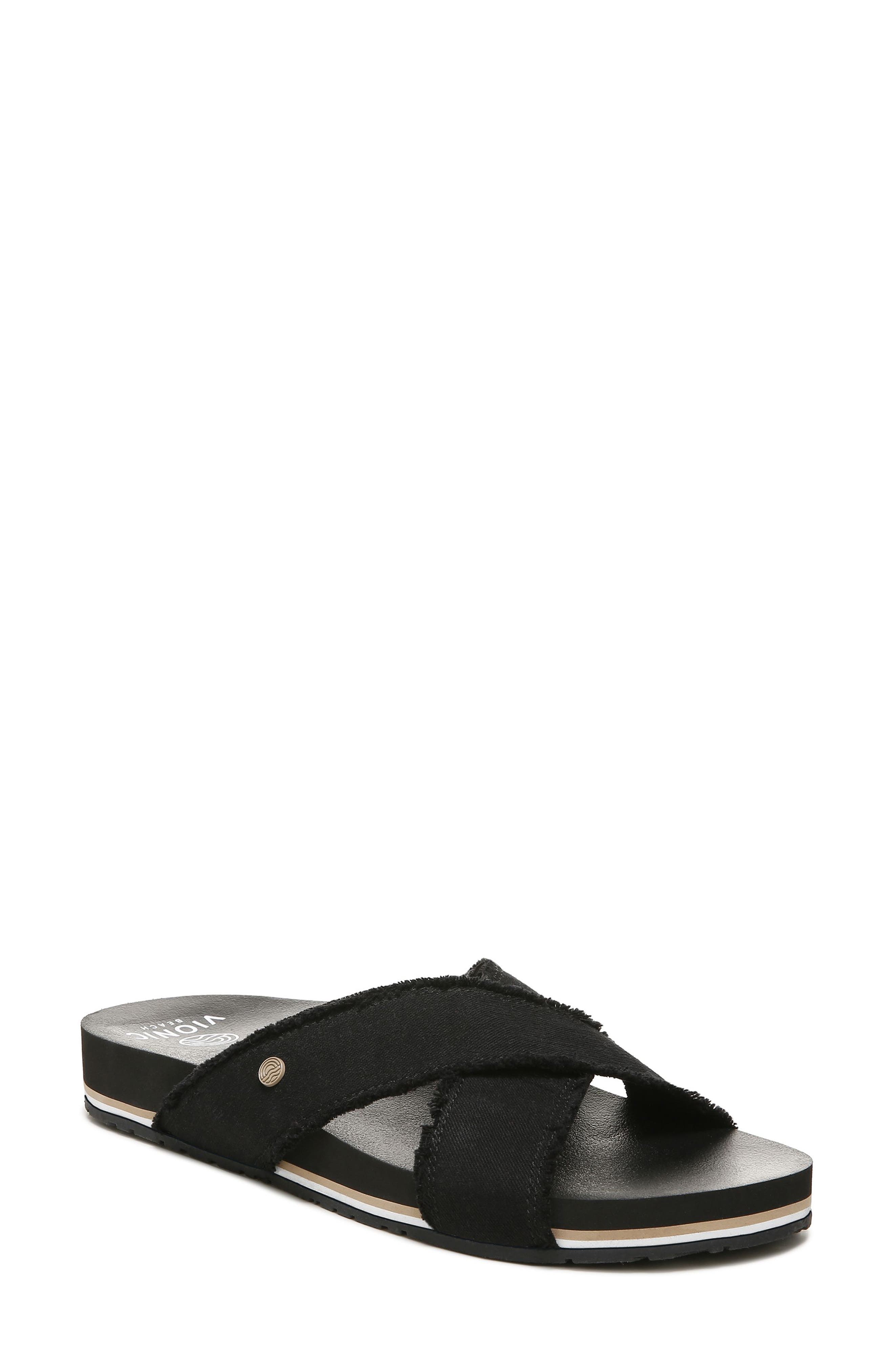 Vionic Panama Frayed Strap Slide Sandal, Main, color, 