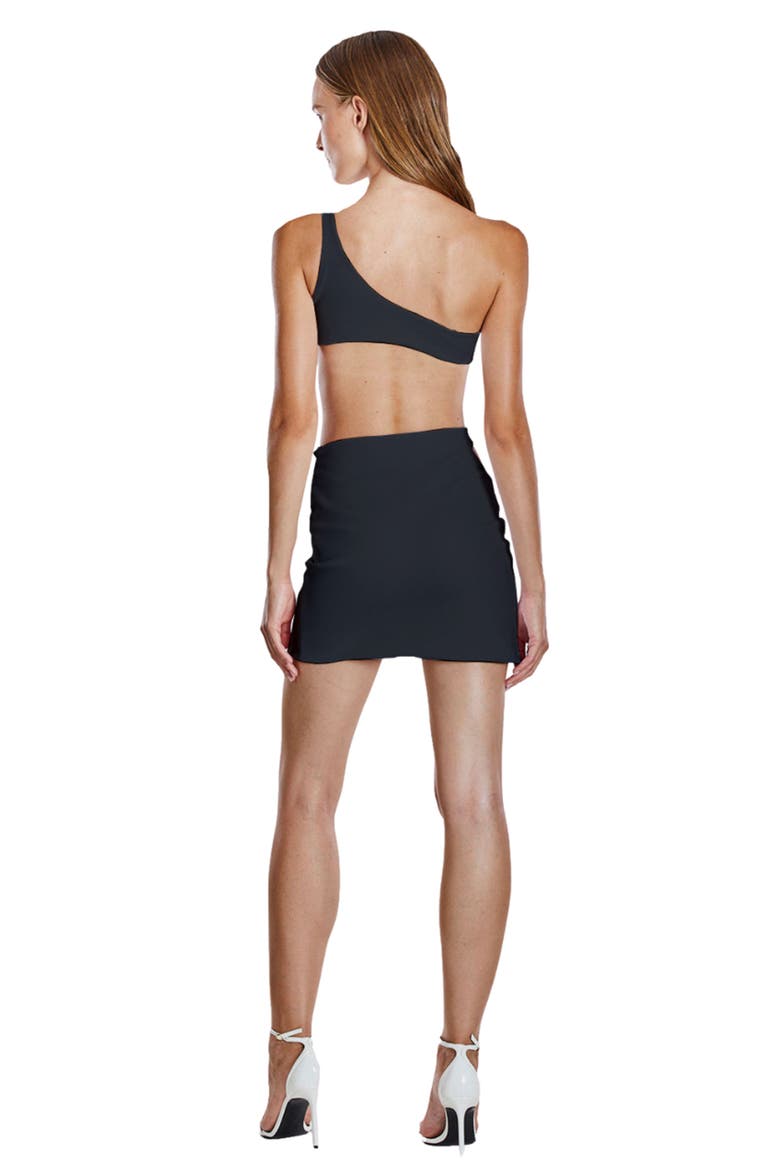 Swan Mini Dress, Alternate, color, Black