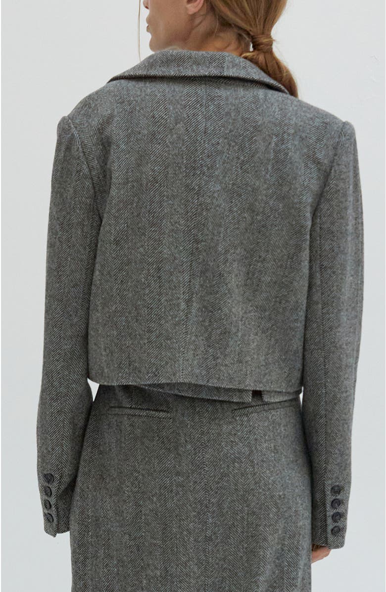 CRESCENT Brushed Herringbone Cropped Blazer, Alternate, color, 