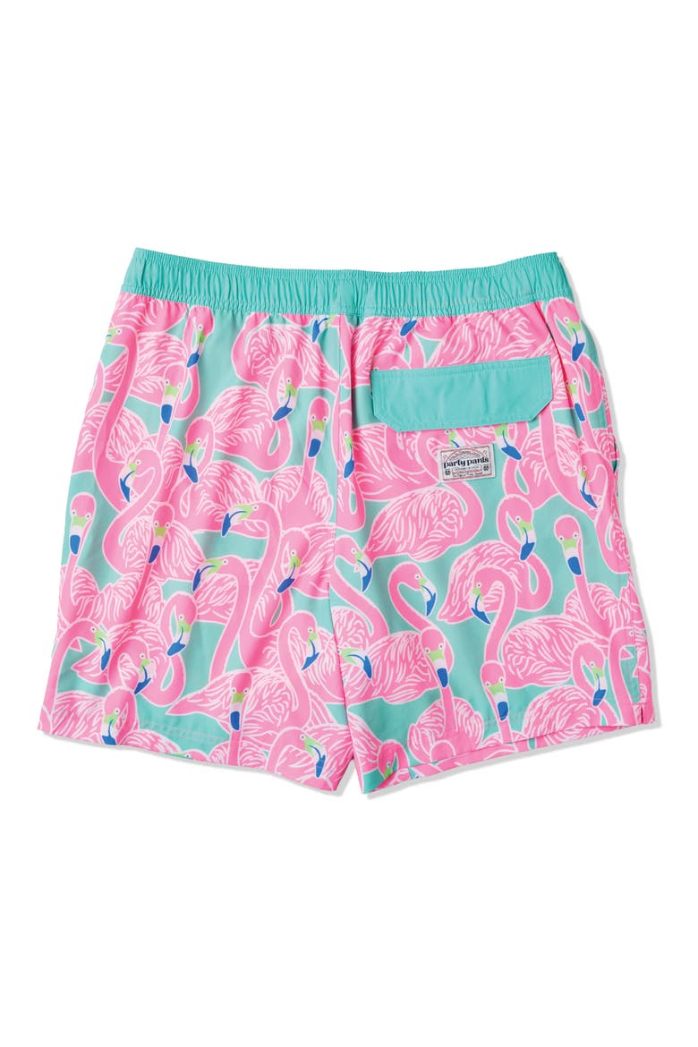 Flockin' Aye Happy Hour 5-Inch Swim Trunks, Alternate, color, MINT GREEN