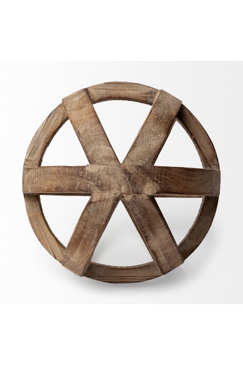 Tibik 8L x 8W Natural Wooden Orb, Alternate, color, Brown
