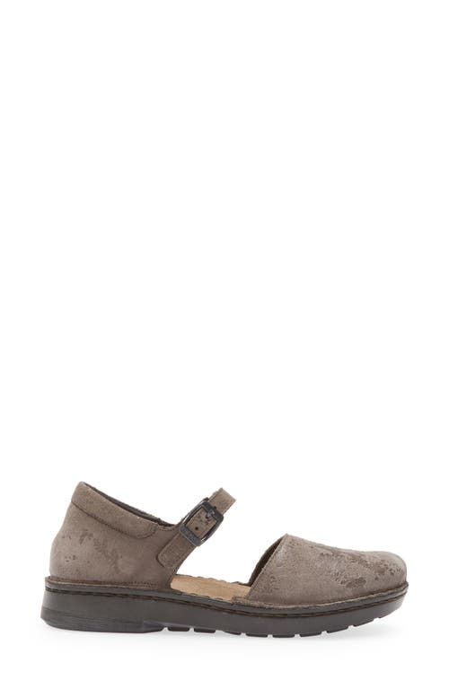 Naot Catania Mary Jane Flat In Gray Marble Suede