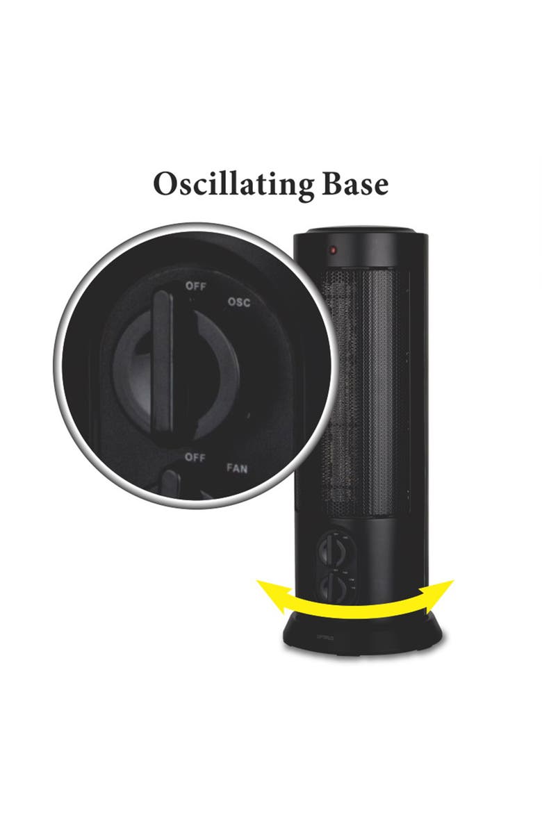 Optimus 18 in. Oscillating Tower Heater w/ Thermostat, Alternate, color, Black